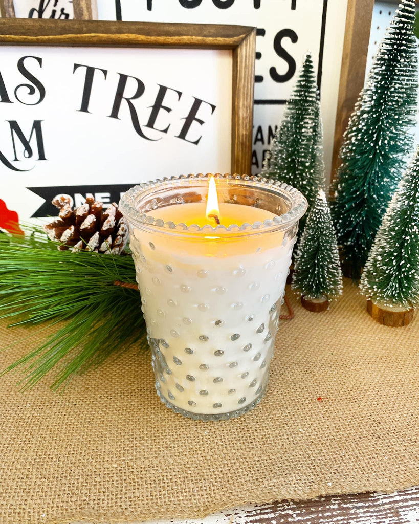 Winter Scented Hobnail Candle