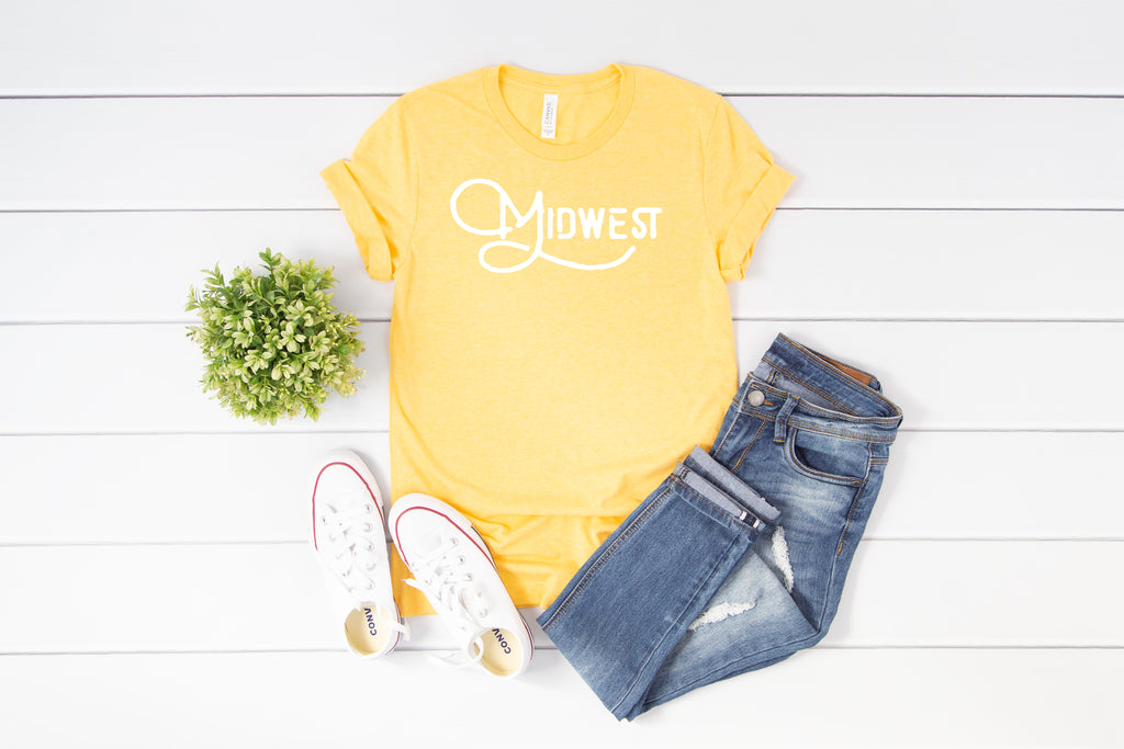 Tee: Midwest - Heather Yellow